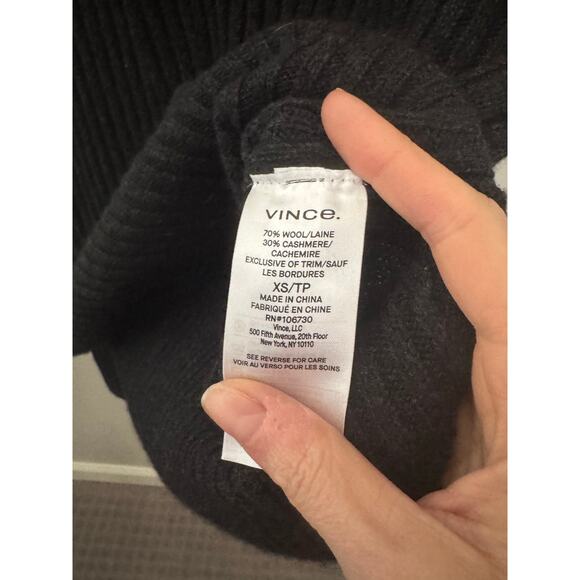 Women’s Vince Wool & Cashmere Tunic Top in Charcoal SZ XS - Picture 4 of 5